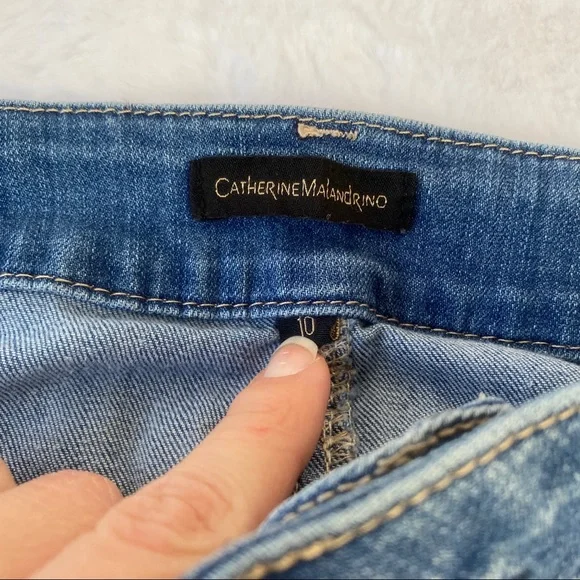 Catherine Malandrino Distressed Blue Skinny Jeans - Picture 3 of 8